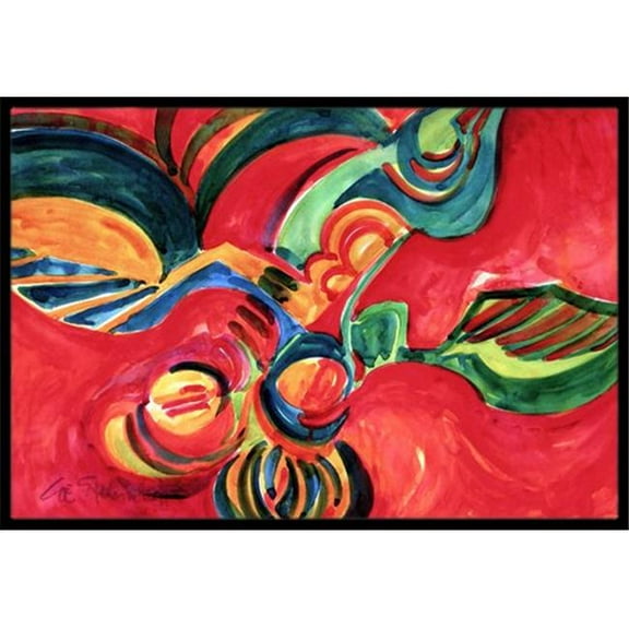 Carolines Treasures 24 x 36 in. Red Flowers and berries Indoor Or Outdoor Mat
