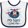 thumbnail image 3 of Inktastic My Nani Loves Me Grandson Bear Boys Baby Bib, 3 of 4