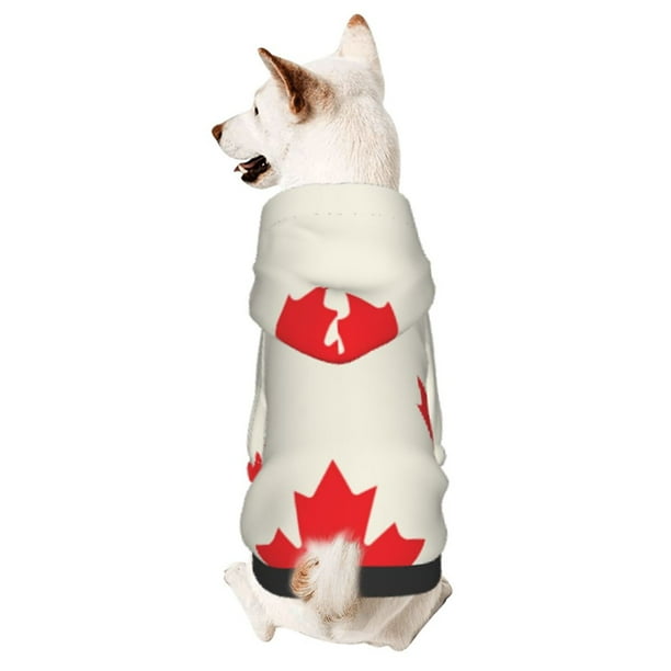Balery Happy Canada Day Sudadera con Capucha para Perros Pequeños – Ropa para Mascotas, Disfraz para Perros y Gatos, Ideal para Fiestas y Cosplay-X-Small