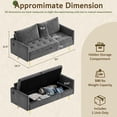 thumbnail image 4 of LAZZO 60" Loveseat Sofa with Hidden Storage, Fabric Upholstered Couch with USB Charging Ports for Living Room, Gray, 4 of 8