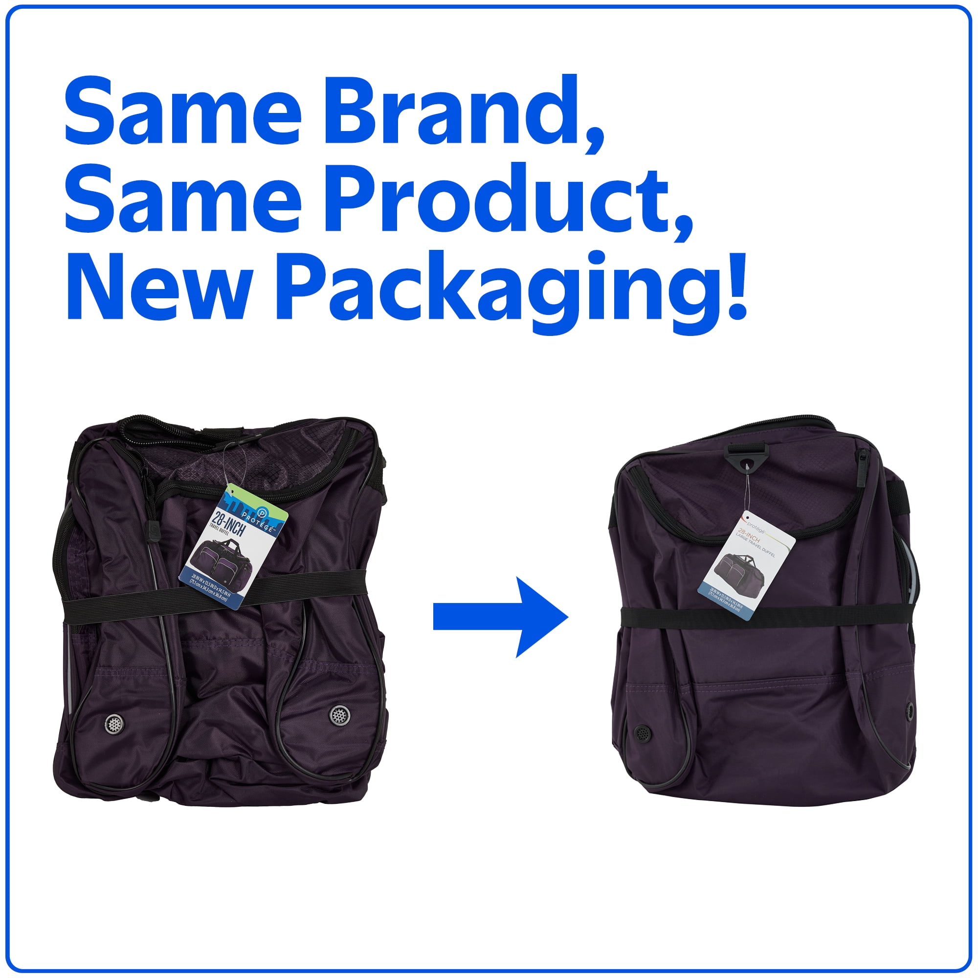 Protege Jumbo 28" Sport Duffel Bag for Travel, Purple