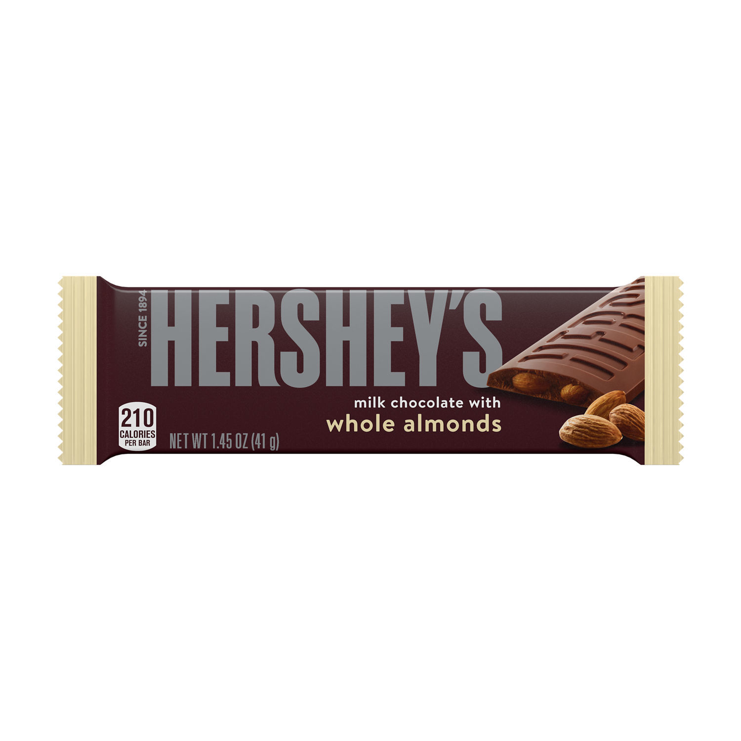 Hershey's Milk Chocolate with Whole Almonds Candy, Bars 1.45 oz, 6 Count - image 4 of 9