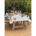 thumbnail image 2 of Outdoor Tablecloth with Umbrella Hole and Zipper, Christmas Rectangle Table Cloth 60x102 Inch Waterproof Tablecloth, Coastal Santa Claus Ocecan Beach Cocount Tree Picnic Table Cover for Patio Camping, 2 of 7