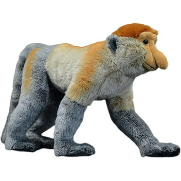 Realistic Proboscis Monkey Stuffed Animal Plush Toy, Lifelike Proboscis Monkey Animal Plushies, Simulation Animals Doll