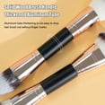 thumbnail image 4 of Double Ended Makeup Brush, Multifunction Makeup Brushes, Liquid Concealer Blending Brush for Cosmetics, Soft Fiber Bristles, Wooden Handle, Easy to Clean, Large Brush for Liquid Makeup Application, 4 of 5