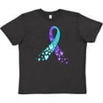 thumbnail image 3 of Inktastic Suicide Prevention Ribbon with Blue and Purple Hearts Youth T-Shirt, 3 of 5
