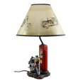 thumbnail image 6 of Vintage Retro Red Motorcycle By Classic Gas Pump Desktop Table Lamp 19"Tall, 6 of 6