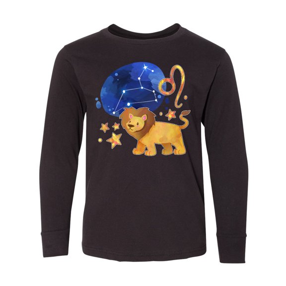 Inktastic Leo Constellation Zodiac Sign Illustration Long Sleeve Youth T-Shirt
