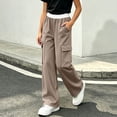 thumbnail image 6 of Sevevn Kids Girl's Cargo Sweatpants Wide Leg Baggy Athletic Pants Kids School Open Bottom Uniform Joggers with Pockets, 6 of 9