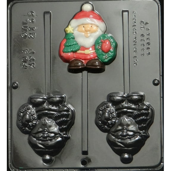 2135 Santa with Wreath Lollipop Chocolate Candy Mold