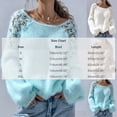 thumbnail image 2 of Gytharion Women's Lace Sleeve Sweaters Loose Solid Color Crew Neck Long Sleeve Patchwork Pullover Tops with Ribbed Cuffs Fashion Jumper Tops, 2 of 5