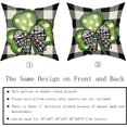 thumbnail image 5 of St Patricks Day Pillow Covers 18x18 Set of 2 Watercolor Green Lucky Clover Shamrock Black Buffalo Plaid Decorative Throw Pillow Cases Farmhouse Decoration for Sofa Couch Bed, 5 of 6