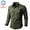 Army Green, variant on Men's 100% Cotton Long Sleeve Work Shirt, Casual Button-Down Utility Shirt with Multi Pockets