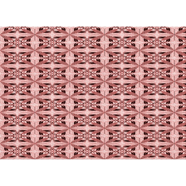Ahgly Company Machine Washable Indoor Rectangle Transitional Flamingo Pink Area Rugs, 7' x 9'