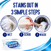 Zote White Laundry Bar Soap, Hand & Machine Wash, All Ages, Gentle & Long-Lasting, Laundry Detergent, Bar Cleanser with Sodium Tallowate, 14.1 oz