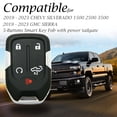 thumbnail image 5 of Vitodeco Leather Smart Key Fob Case Compatible with Chevrolet Silverado 1500, 2500, 3500, GMC Sierra (2019 - 2023 Models) - 5-Button, Red, 5 of 5