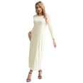 thumbnail image 4 of LiiYii Robe une Pièce pour Femmes Prière Musulmane Dubai Arabe Longue Robe Décontractée Islamique Abaya Longues Robes Nude L-TG, 4 of 7