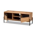 thumbnail image 2 of Baxton Studio Tasman Modern and Contemporary Industrial Natural Brown Finished Wood and Black Metal 2-Door TV Stand, 2 of 7