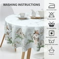 thumbnail image 5 of Winter Blue Snowman Round Tablecloth 60 Inch Christmas Snowflake Decoration Holiday Snow Table Cloth Polyester Fabric Waterproof Washable Table Cover for Home Kitchen Outdoor Party, 5 of 6