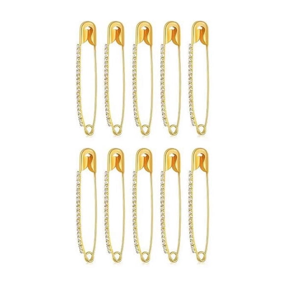 Rhinestone Safety Pin Brooch,Rhinestone Gold and Sliver Safety Pins,Decorative Sweater Shawl Clips, Vintage Faux Crystal Pearl Brooches for Womens Clothing, Skirts, Scarf Accessories