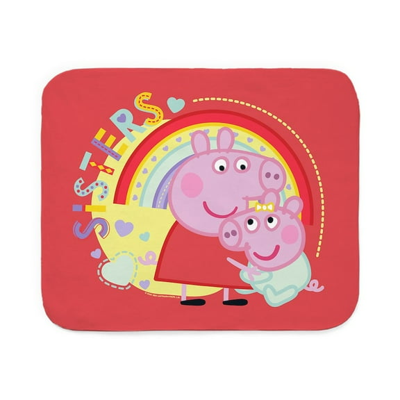 CafePress - Peppa Pig: Sisters - Sherpa Fleece Throw Blanket 60" x 50"