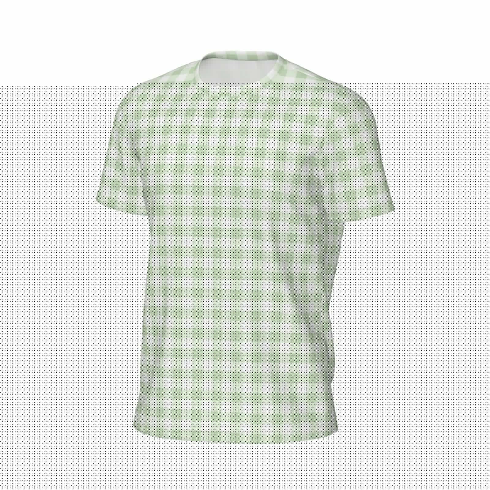 thumbnail image 6 of Wukai Pistachio Green Checkboard Print Men's Short-Sleeved Mesh T-Shirt,Quick-Dry Short Sleeve Workout T-Shirt-4X-Large, 6 of 8