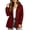 Wine, variant on Karight Women's Solid Color Loose Long-Sleeved Tops Casual Softshell Jacket