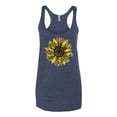 thumbnail image 2 of Wild Bobby, Artsy Cheetah Leopard Print Sunflower, Fashion, Women Tri-Blend Racerback Tank Top, Vintage Navy, X-Large, 2 of 3