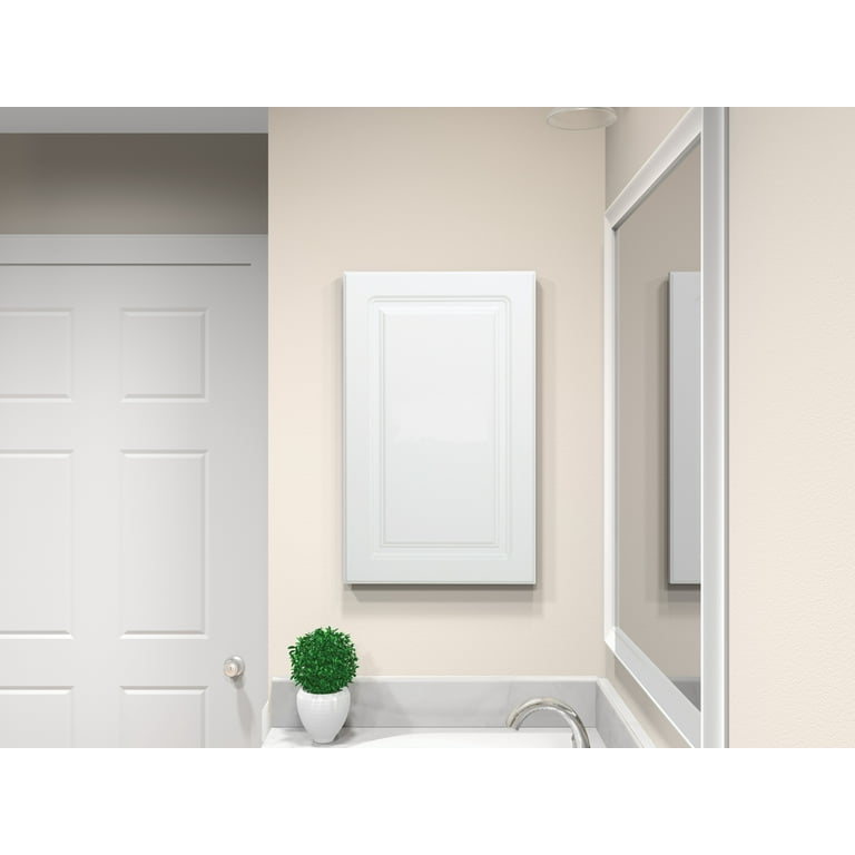 American Pride 9612rp1ar - Recessed White Raised Panel Door Plastic Medicine Cabinet 16 x 20