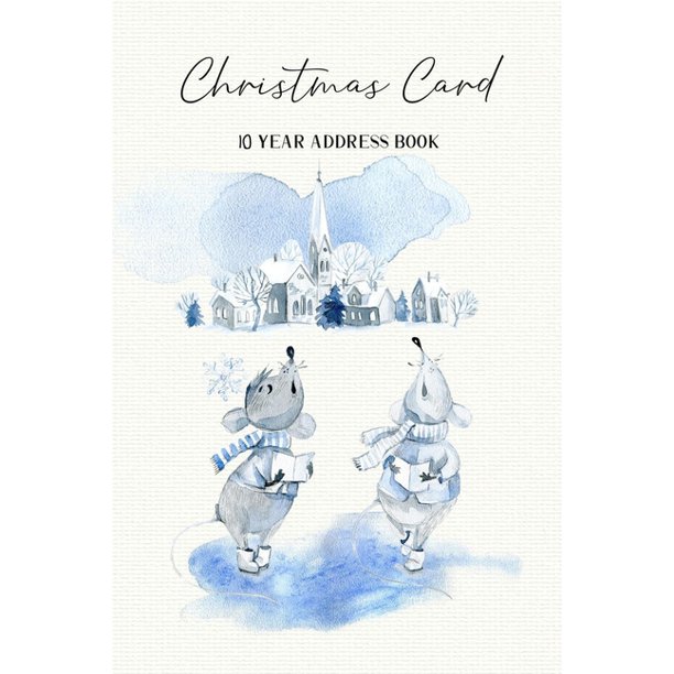 Christmas Card - 10 year Address Book: with Cute Singing ...
