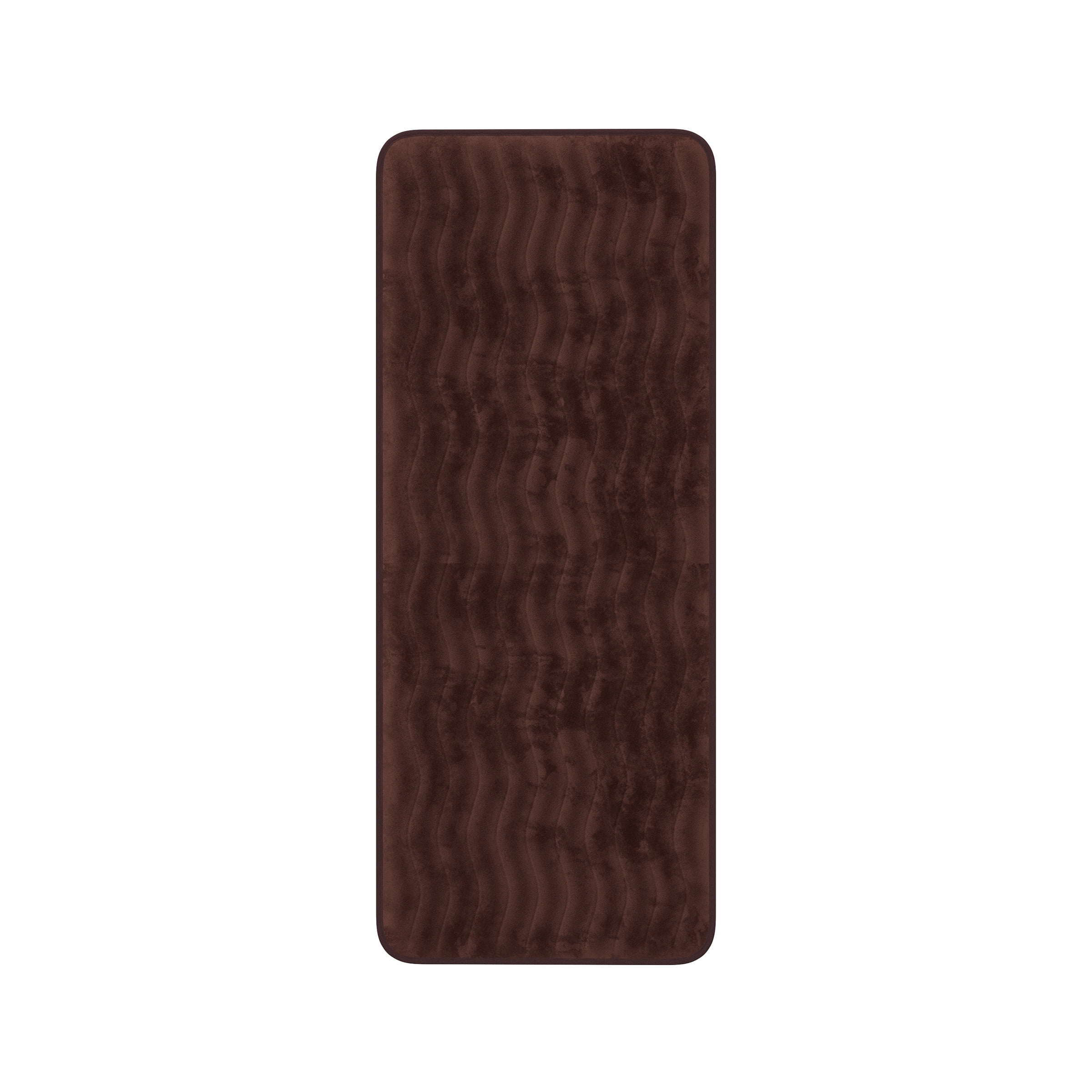 Lavish Home Microfiber Memory Foam Bathroom Mat with Wave Pattern (Chocolate)