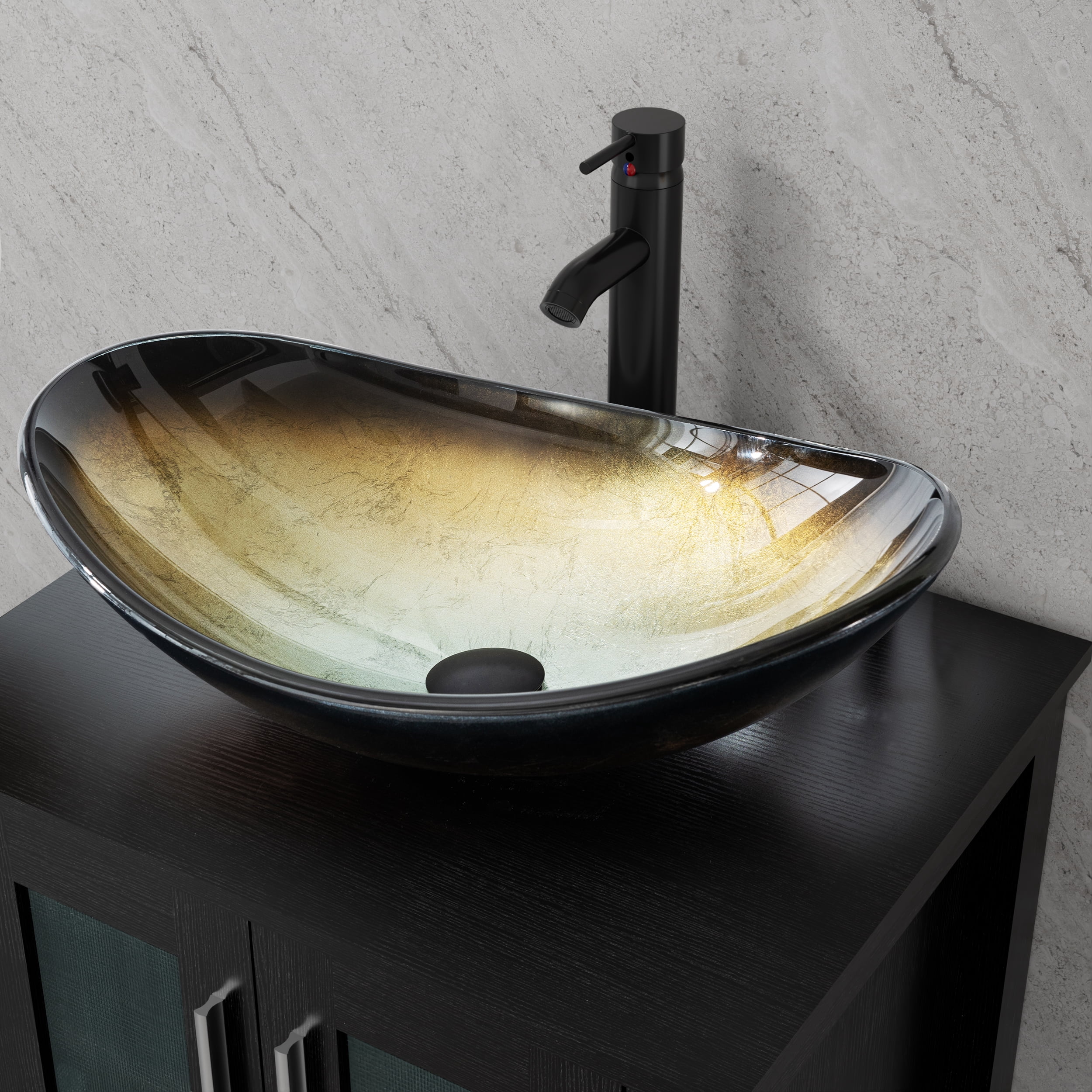 VS029CH 21" Stained Glass Bathroom Vessel Sink