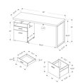 thumbnail image 3 of Modern Laptop Work Desk For Home - 60" With Taupe Brown Laminate And Grey Metal, Storage Compartments Contemporary Computer Office: 60"l, Laminate, Drawers, Left/right Setup Adjustable, 3 of 3
