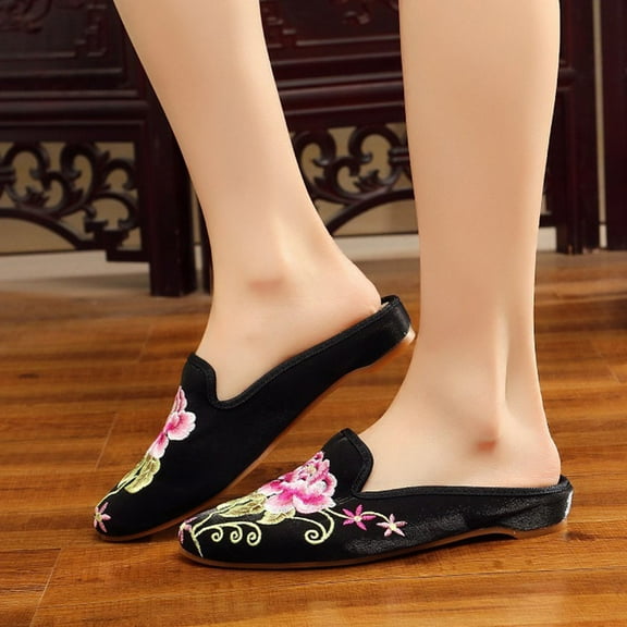 MLINS Indoor Embroidered Slippers Casual Outfits Women's Miss