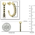 thumbnail image 4 of Dazzlingrock Collection Round Black Diamond Fancy J Shaped Classic Screwback Hoop Earrings for Women (0.15 ctw, Color Black, Clarity Opaque) in 18K Yellow Gold, 4 of 5