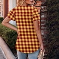 thumbnail image 4 of Camisas de Cuello de Tripulación de Manga Corta para las Mujeres Plisado Mangas de Ruffle, Cuello Redondo Casual Primavera Y Blusa de Verano, 4 of 7