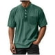 thumbnail image 2 of Blusas y camisas de manga corta con cuello redondo para hombre, blusas/camisetas casuales de verano a la moda de color liso con cuello redondo para hombre., 2 of 6
