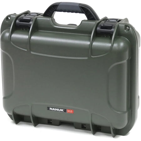Nanuk Medium Series 915 Lightweight NK-7 Resin Waterproof Protective Case with Padded Dividers Olive