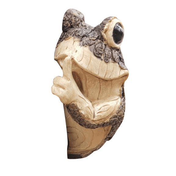 Quiet Frog Tree Peeker Garden Sculptures Outdoor Face Hugger Statue Indoor Yard A