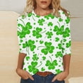 thumbnail image 2 of Luxalzxs St. Patricks Day Shirts for Women Fashion Oversized Printed T-Shirt 3/4 Sleeves Round Neck Casual Tops Blouse, 2 of 5