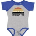 thumbnail image 3 of Inktastic Madison Wisconsin Skyline Retro Sunset Boys or Girls Baby Bodysuit, 3 of 5