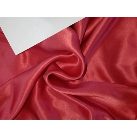 100% PURE SILK SATIN FABRIC 118 GRAMS CORAL COLOR 44quot;'wide [31.46 MOMME]