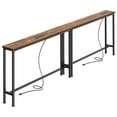 thumbnail image 1 of Mesa consola SUPERJARE estrecha de 200 cm con salida, color marrón rústico, 1 of 8