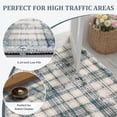 thumbnail image 5 of HIWEAVER Blue/Beige 5' x 7' Distressed Neutral Plaid Area Rug for Living Room Washable Non Slip Modern Checked Indoor Carpet for Bedroom Decor Low Pile Farmhouse Floor Cover, 5 of 6