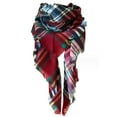 thumbnail image 1 of Bufanda triangular a cuadros para otoño e invierno para mujer, bufanda clásica con borlas a cuadros, tartán, cálida, suave y gruesa, manta grande, chal, bufandas, 1 of 5