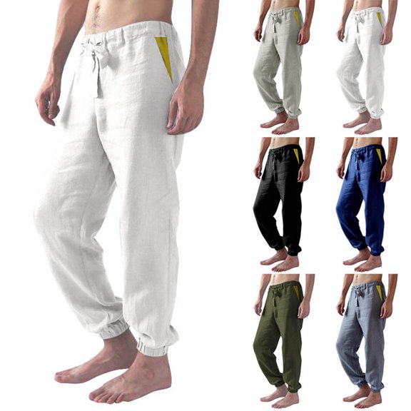 Men Fleece Cargo Sweatpants Casual Drawstring Athletic Workout Joggers Sweat Pants With Pockets Green L