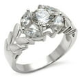thumbnail image 1 of Matte Rhodium & Rhodium 925 Sterling Silver Ring with AAA Grade CZ in Clear for Women Clear Stone Color Style 30326 Size 5, 1 of 1
