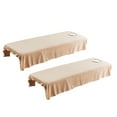 thumbnail image 1 of Abbracc Ensemble de Draps de Table de Massage 2 Pcs - Housse de Lit Facial Douce - Comprend Drap Plat et Drap-Housse Camel, 1 of 7