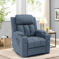 thumbnail image 1 of Recliner Chair, Single Reclining Sofa, Fabric Upholstered Lazy Sofa Home Theater Seating Indoor Lounge Furnitur, Blue, 1 of 7