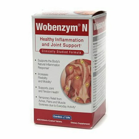 Garden of Life Wobenzym N Inflammation and Joint Support Tablets, 400 (Best Treatment For Inflammation)